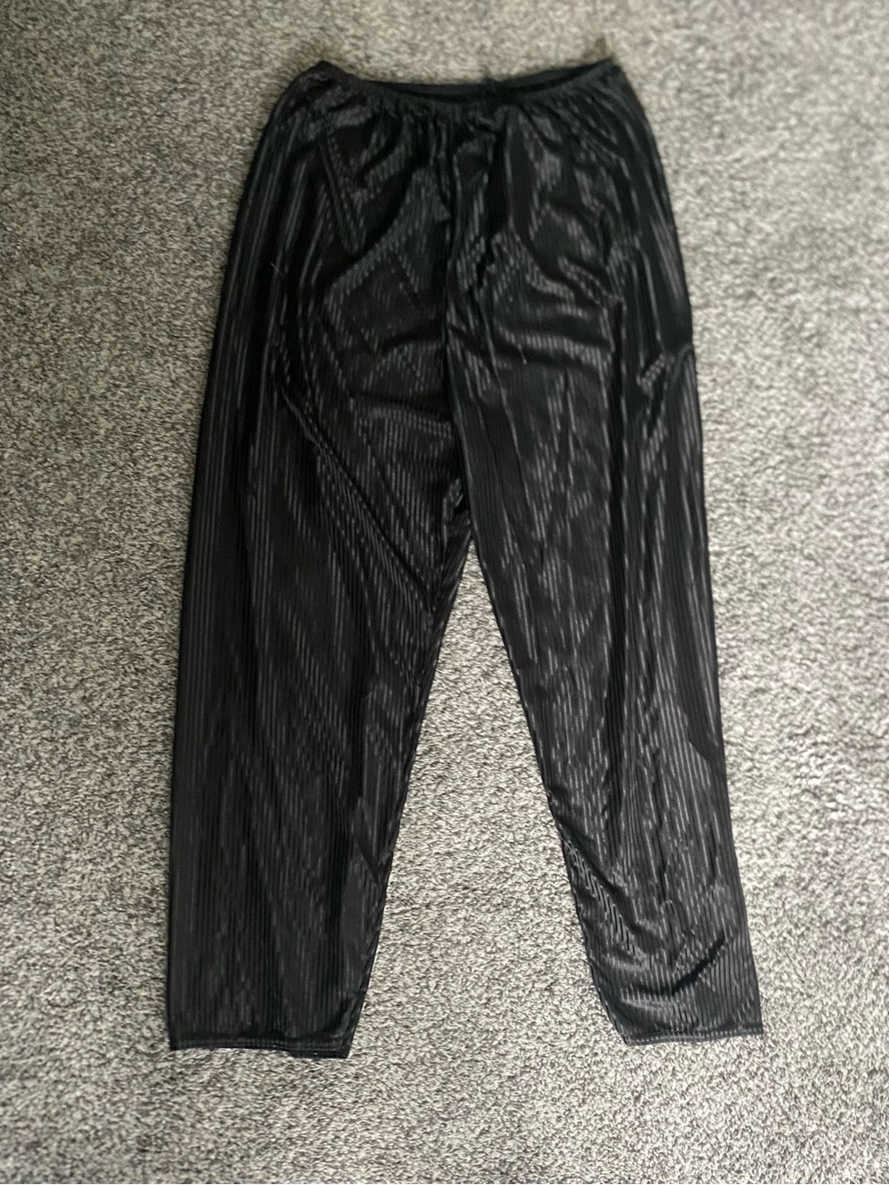 Women’s Black Elastic-Waist Sheer Pants